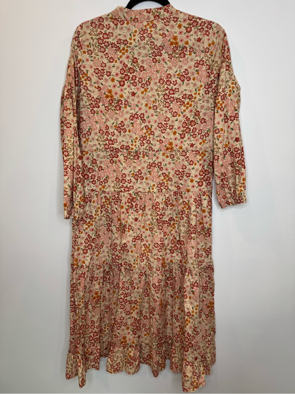 Vintage Cottagecore Floral Midi Dress Prairie Romantic Button Front Boho - Picture 6 of 7